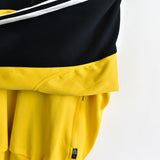 Vintage Adidas zip up crewneck jumper pullover sweatshirt windbreaker fleece track jacket hoodie in black and yellow