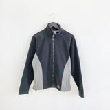 Vintage The North face fleece track jacket longsleeve tee pullover windbreaker sweatshirt in black and grey