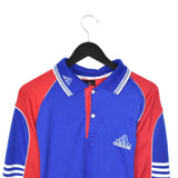 Vintage Adidas polo pullover sweatshirt top in blue and red