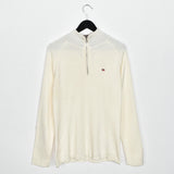 Vintage Ralph Lauren Polo jeans quarter zip up long sleeve sweatshirt jumper in white
