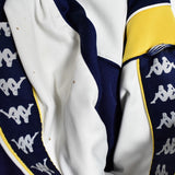 Vintage Kappa track jacket longsleeve tee pullover windbreaker sweatshirt in white and navy