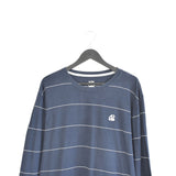 Vintage Nike longsleeve tee pullover jumper sweatshirt windbreaker fleece track jacket in dark blue with white stripes