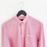 Vintage Fred Perry button down formal shirt long sleeve blouse top in pastel pink