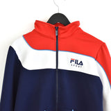 Vintage Fila jacket track windbreaker coat pullover bomber jacket trench coat in blue, white and red
