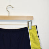 Vintage Nike shorts joggers trousers track pants bottoms in navy and yellow