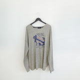 Vintage Ralph Lauren polo jumper hoodie pullover sweatshirt windbreaker track jacket in light grey