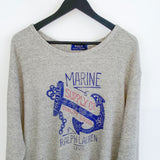 Vintage Ralph Lauren polo jumper hoodie pullover sweatshirt windbreaker track jacket in light grey