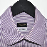 Vintage Valentino formal button up shirt long sleeve top in purple and white stripes