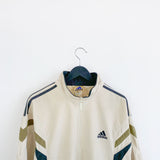 Vintage Adidas zip up tracksuit track jacket trackie sweater windbreaker jumper sweatshirt pullover long sleeve in beige