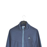 Vintage Adidas zip up track jacket fleece windbreaker sweatshirt longsleeve tee pullover jumper in dark blue