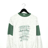 Unique vintage jumper longsleeve tee pullover sweatshirt in grey and green