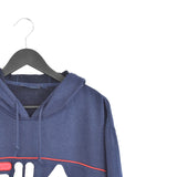 Vintage Fila hoodie pullover sweatshirt windbreaker fleece track jacket jumper in dark blue, red and white