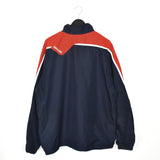Vintage Umbro windbreaker zip up tracksuit track jacket trackie sweater jumper sweatshirt pullover long sleeve in dark blue and red