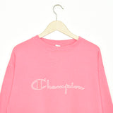 Vintage Champion thin material longsleeve tee pullover sweatshirt in pink
