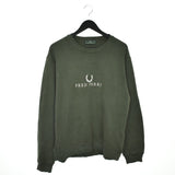 Vintage Fred Perry sweatshirt pullover jumper hoodie in dark/army green