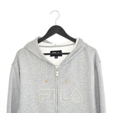 Vintage Fila hoodie zip up jacket jumper sweatshirt sweater pullover fleece in grey