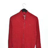 Vintage Tommy Hilfiger zipneck sweatshirt jumper sweater pullover hoodie in red