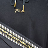 Vintage Fila hoodie sweatshirt long sleeve jumper in black and gold