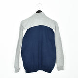 Vintage Champion quarter zip up collar jumper pullover sweatshirt t-shirt top tee in dark blue grey and whote