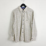 Vintage lotto formal button up shirt long sleeve top in white and brown stripes
