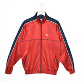 Vintage Puma tracksuit trackie jacket zip up sweater in red and dark blue