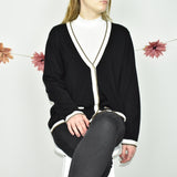 Vintage Fabiani cardigan sweater jumper pullover with buttons in black and white