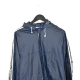 Vintage Adidas trench coat windbreaker zip up tracksuit track jacket trackie sweater jumper sweatshirt pullover long sleeve in dark blue
