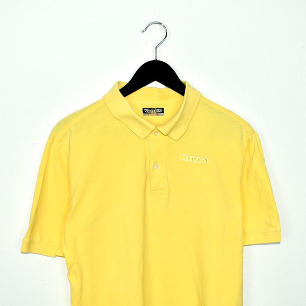 Vintage kappa polo shirt tee blouse top in yellow