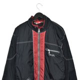 Vintage CMP two sided puffer jacket windbreaker fleece track jacket bomber jacket in black and red Unisex