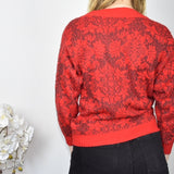 Vintage knitted sweatshirt jumper sweater top pullover in red