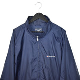 Vintage Champion zip up track jacket windbreaker sweatshirt longsleeve tee pullover jumper in dark blue