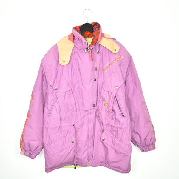 Vintage Diadora puffer zip up jacket windbreaker tracksuit track jacket trackie sweater jumper sweatshirt pullover long sleeve in pink