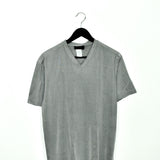 Vintage VERSACE top blouse shirt tee in silver grey