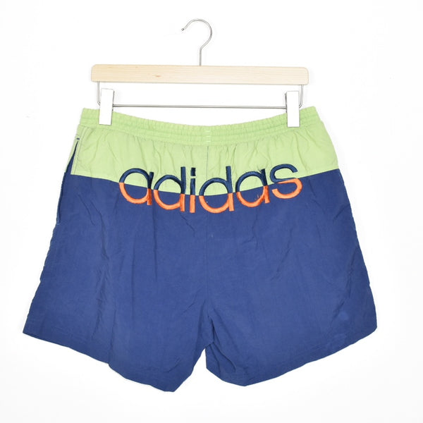 Vintage Adidas casual sports shorts pants bottoms trousers in blue and green