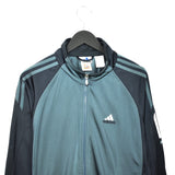 Vintage Adidas zip up tracksuit track jacket trackie sweater windbreaker jumper sweatshirt pullover long sleeve in dark green and black