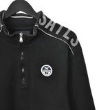 Vintage North Sails fleece quarter zip up jumper hoodie pullover sweatshirt windbreaker track jacket in black