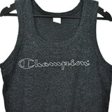 Vintage Champion tank top sleeveless t-shirt top blouse tee in black/dark grey