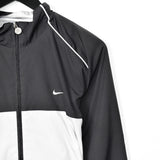 Vintage  Nike zip up tracksuit track jacket trackie sweater windbreaker jumper sweatshirt pullover long sleeve in black and white