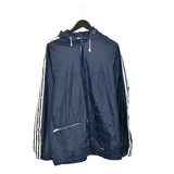 Vintage Adidas trench coat windbreaker zip up tracksuit track jacket trackie sweater jumper sweatshirt pullover long sleeve in dark blue