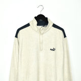 Vintage Puma fleece track longsleeve tee pullover sweatshirt jumper in black