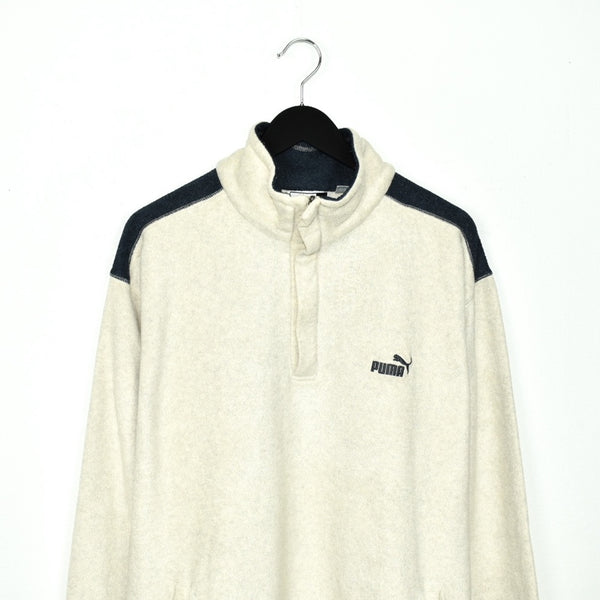 Vintage Puma fleece track longsleeve tee pullover sweatshirt jumper in black