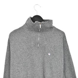 Vintage Champion quarter zip up sweater thin material longsleeve tee pullover sweatshirt in static grey