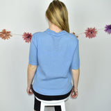 Vintage tee tshirt jumper sweater top pullover in baby blue