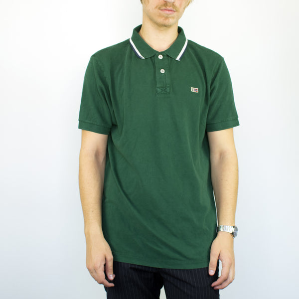 Vintage Napapijri polo shirt t-shirt pullover in green
