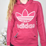 Cute sporty Adidas hoodie track jacket hoodie jumper sweater top cardigan pullover in bright punk