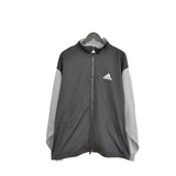 Vintage Adidas jacket windbreaker track jacket bomber jacket fleece pullover zip up jacket in dark and light grey