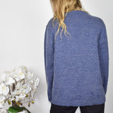 Houston fishbone knitted sweatshirt jumper sweater top pullover in purple