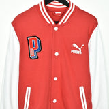 Vintage Puma bomber jacket fleece windbreaker in red and white