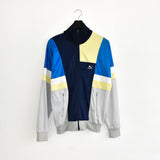 Vintage Puma zip up track jacket jumper pullover sweatshirt windbreaker hoodie jumper in blue, grey and yellow