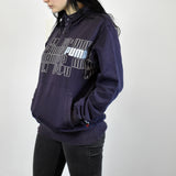 Vintage Puma hoodie jumper sweatshirt sweater pullover in navy blue